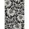 9' X 12' Black And Ivory Floral Washable Area Rug With UV Protection