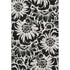 9' X 12' Black And Ivory Floral Washable Area Rug With UV Protection
