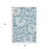 9' X 12' Denim Blue And Ivory Floral Washable Area Rug With UV Protection