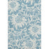 9' X 12' Denim Blue And Ivory Floral Washable Area Rug With UV Protection