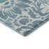 9' X 12' Denim Blue And Ivory Floral Washable Area Rug With UV Protection