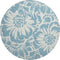 9' X 12' Denim Blue And Ivory Floral Washable Area Rug With UV Protection