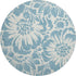 9' X 12' Denim Blue And Ivory Floral Washable Area Rug With UV Protection