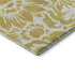 9' X 12' Gold And Ivory Floral Washable Area Rug With UV Protection