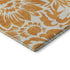 9' X 12' Orange And Ivory Floral Washable Area Rug With UV Protection
