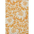 9' X 12' Orange And Ivory Floral Washable Area Rug With UV Protection