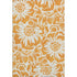 9' X 12' Orange And Ivory Floral Washable Area Rug With UV Protection