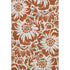 9' X 12' Rust And Ivory Floral Washable Area Rug With UV Protection
