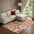 9' X 12' Rust And Ivory Floral Washable Area Rug With UV Protection