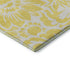 9' X 12' Yellow And Ivory Floral Washable Area Rug With UV Protection