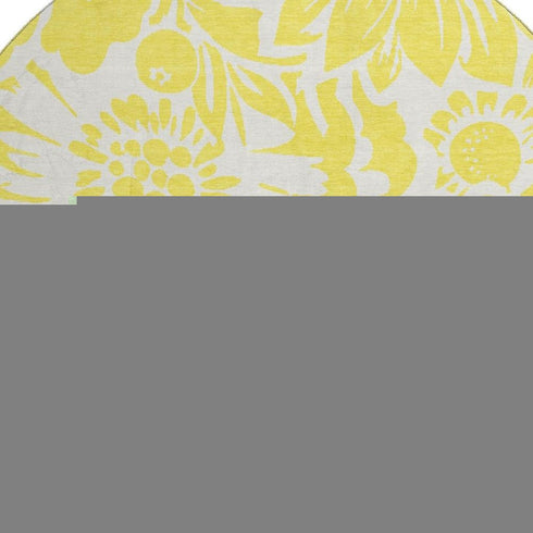 9' X 12' Yellow And Ivory Floral Washable Area Rug With UV Protection