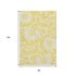 9' X 12' Yellow And Ivory Floral Washable Area Rug With UV Protection