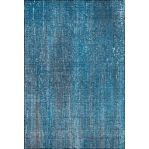 5' X 8' Blue And Gray Striped Washable Area Rug With UV Protection