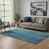 5' X 8' Blue And Gray Striped Washable Area Rug With UV Protection
