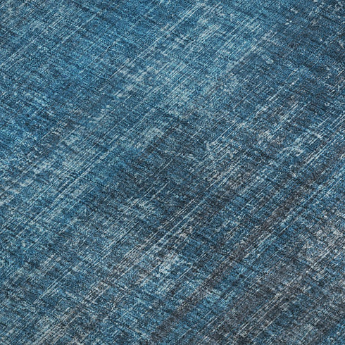 5' X 8' Blue And Gray Striped Washable Area Rug With UV Protection
