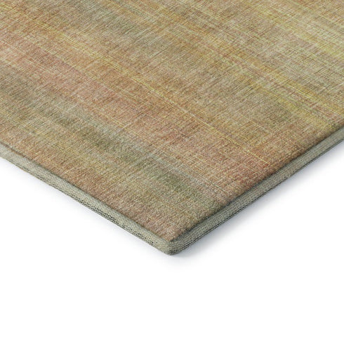 5' X 8' Blush And Gold Striped Washable Area Rug With UV Protection