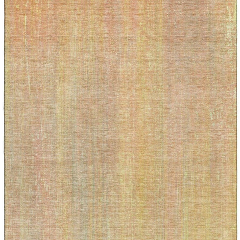 5' X 8' Blush And Gold Striped Washable Area Rug With UV Protection