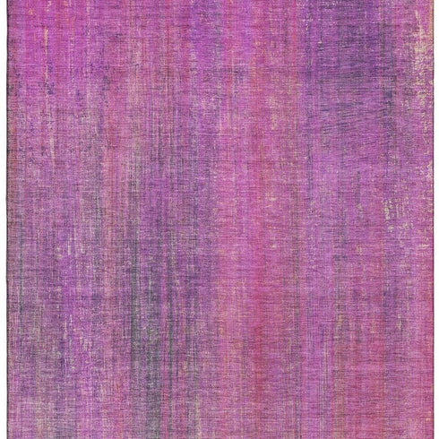 5' X 8' Lilac And Blush Striped Washable Area Rug With UV Protection