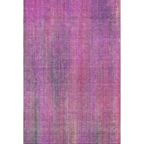 5' X 8' Lilac And Blush Striped Washable Area Rug With UV Protection