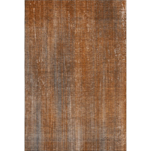 9' X 12' Rust And Gray Striped Washable Area Rug With UV Protection
