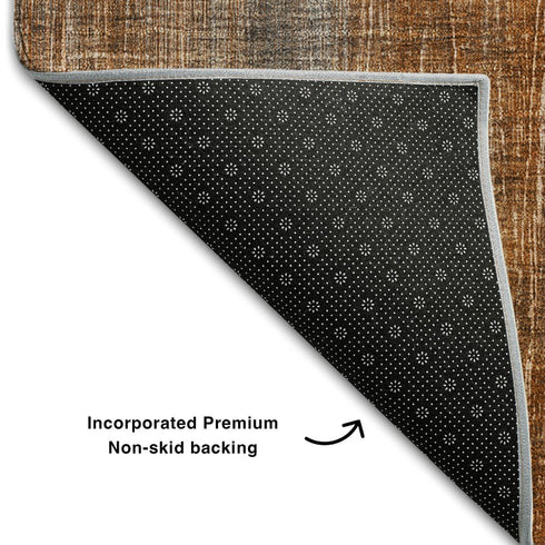 9' X 12' Rust And Gray Striped Washable Area Rug With UV Protection
