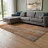 9' X 12' Rust And Gray Striped Washable Area Rug With UV Protection