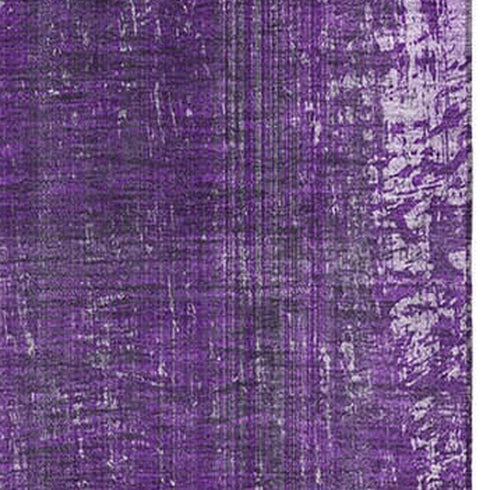 9' X 12' Purple And Ivory Striped Washable Area Rug With UV Protection