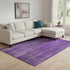9' X 12' Purple And Ivory Striped Washable Area Rug With UV Protection