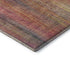 8' Red Yellow And Orange Striped Washable Round Rug With UV Protection