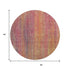 8' Red Yellow And Orange Striped Washable Round Rug With UV Protection