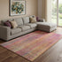 9' X 12' Red Yellow And Orange Striped Washable Area Rug With UV Protection