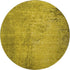 8' Gold And Gray Abstract Washable Round Rug With UV Protection
