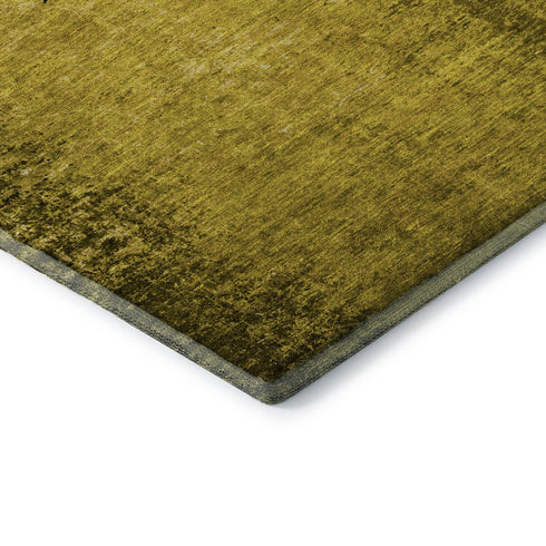 8' X 10' Gold And Gray Abstract Washable Area Rug With UV Protection