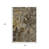 5' X 8' Coffee And Gray Abstract Washable Area Rug With UV Protection