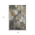 5' X 8' Brown And Ivory Abstract Washable Area Rug With UV Protection
