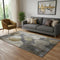 5' X 8' Brown And Ivory Abstract Washable Area Rug With UV Protection