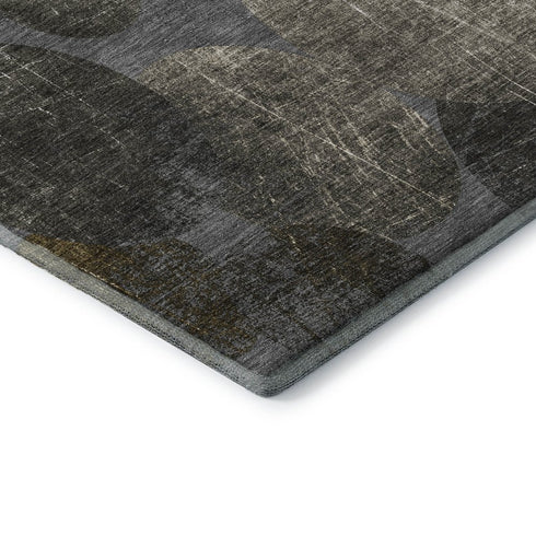 8' X 10' Brown And Ivory Abstract Washable Area Rug With UV Protection