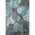 8' X 10' Teal And Gray Abstract Washable Area Rug With UV Protection