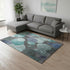8' X 10' Teal And Gray Abstract Washable Area Rug With UV Protection
