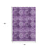 9' X 12' Eggplant And Ivory Floral Medallion Distressed Washable Area Rug With UV Protection