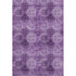 9' X 12' Eggplant And Ivory Floral Medallion Distressed Washable Area Rug With UV Protection
