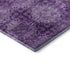 9' X 12' Eggplant And Ivory Floral Medallion Distressed Washable Area Rug With UV Protection