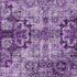 9' X 12' Eggplant And Ivory Floral Medallion Distressed Washable Area Rug With UV Protection