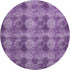 9' X 12' Eggplant And Ivory Floral Medallion Distressed Washable Area Rug With UV Protection