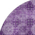 9' X 12' Eggplant And Ivory Floral Medallion Distressed Washable Area Rug With UV Protection