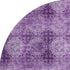 9' X 12' Eggplant And Ivory Floral Medallion Distressed Washable Area Rug With UV Protection