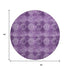 9' X 12' Eggplant And Ivory Floral Medallion Distressed Washable Area Rug With UV Protection