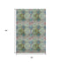 9' X 12' Green Blush And Teal Floral Medallion Distressed Washable Area Rug With UV Protection