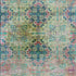 9' X 12' Green Blush And Teal Floral Medallion Distressed Washable Area Rug With UV Protection