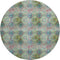 9' X 12' Green Blush And Teal Floral Medallion Distressed Washable Area Rug With UV Protection